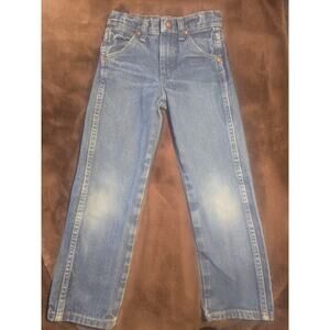 Wrangler Jeans Boys 7 Slim Blue Denim Cowboy Cut Western Straight Leg 13MWZJP